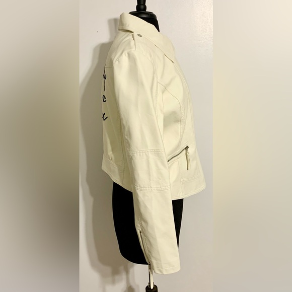 Faux leather wedding jacket coat bride to be happily ever after honeymoon gift - Picture 5 of 14